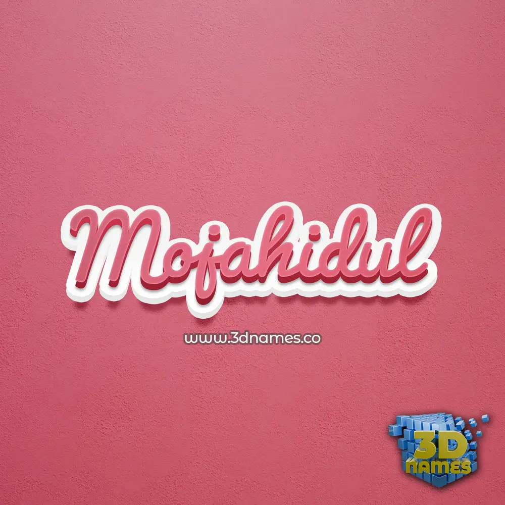 mojahidul in Red Scribble style - 3D name wallpaper