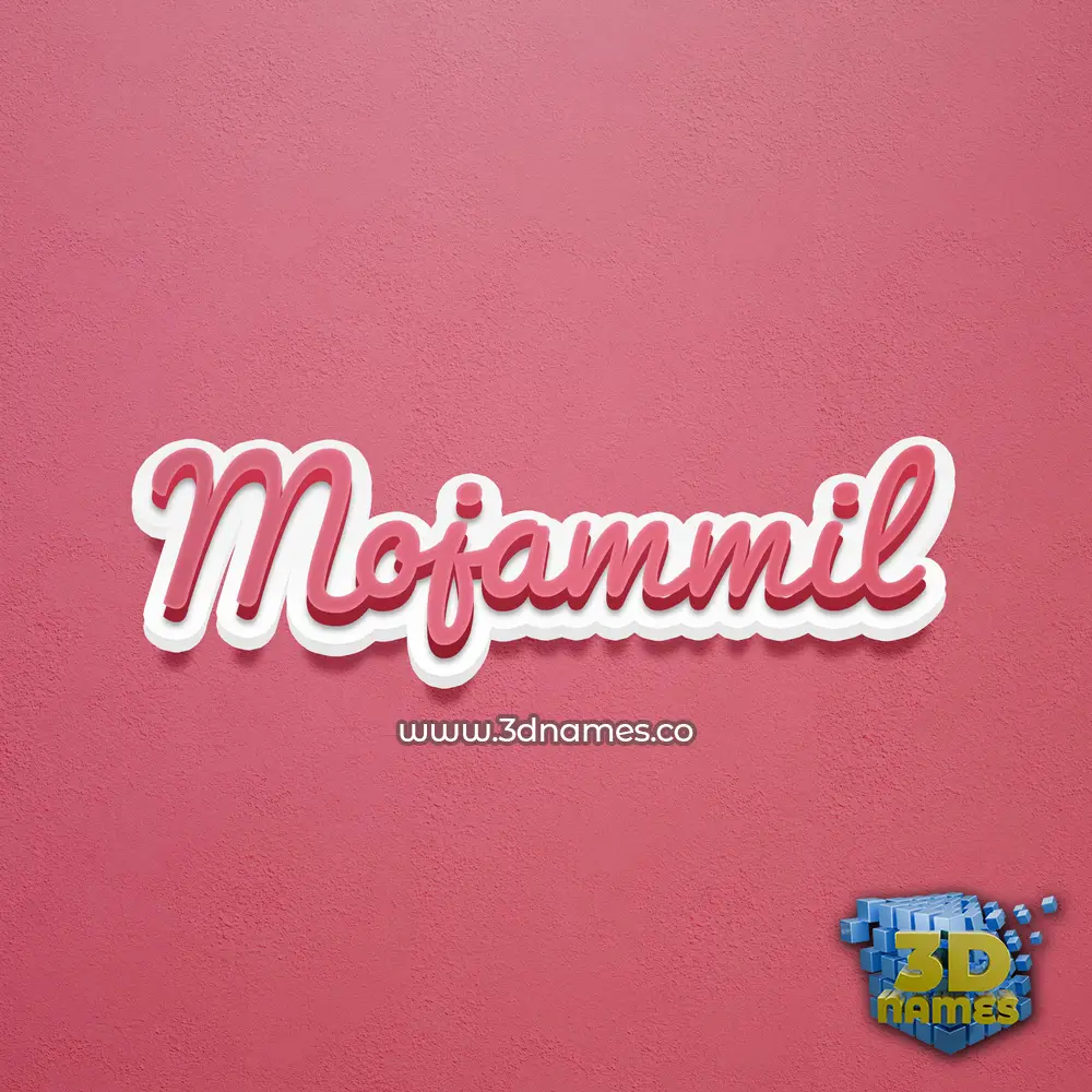 mojammil in Red Scribble style - 3D name wallpaper
