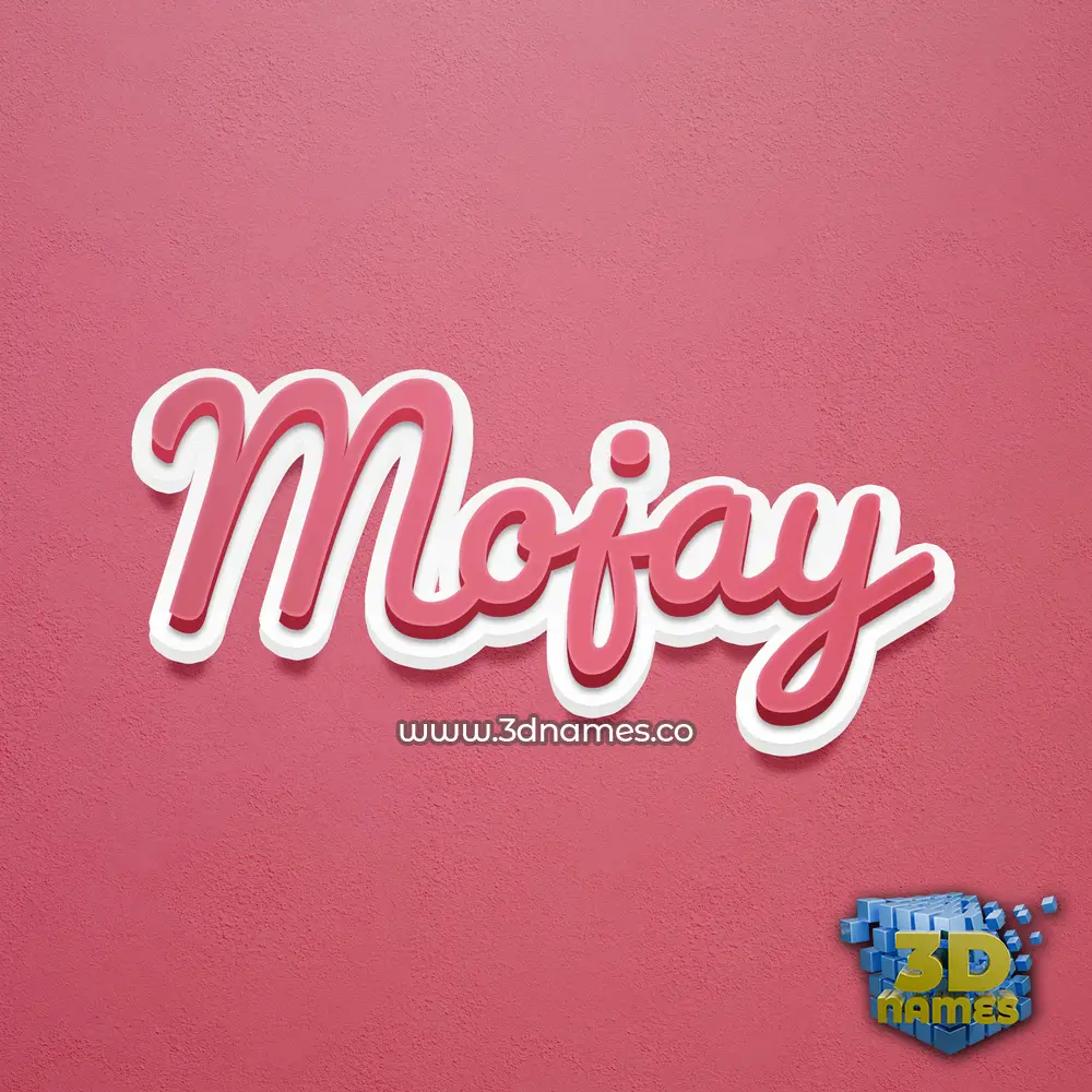 mojay in Red Scribble style - 3D name wallpaper