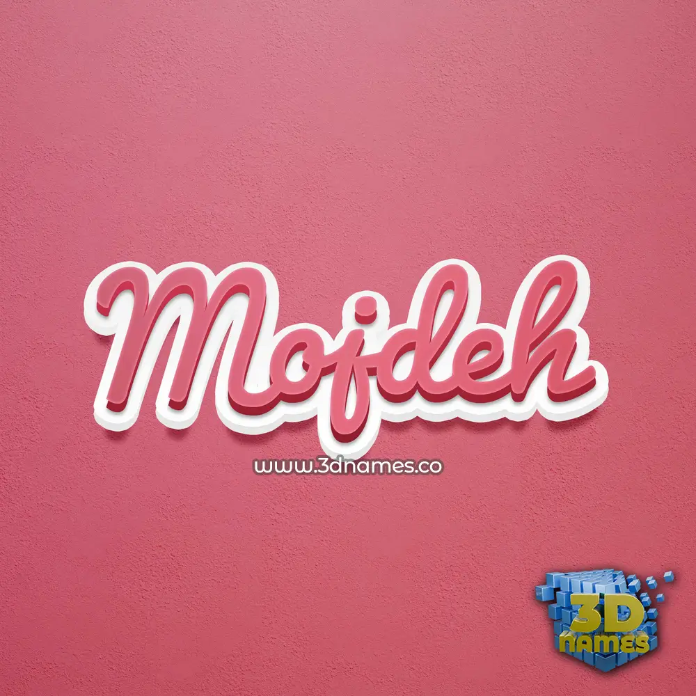 mojdeh in Red Scribble style - 3D name wallpaper