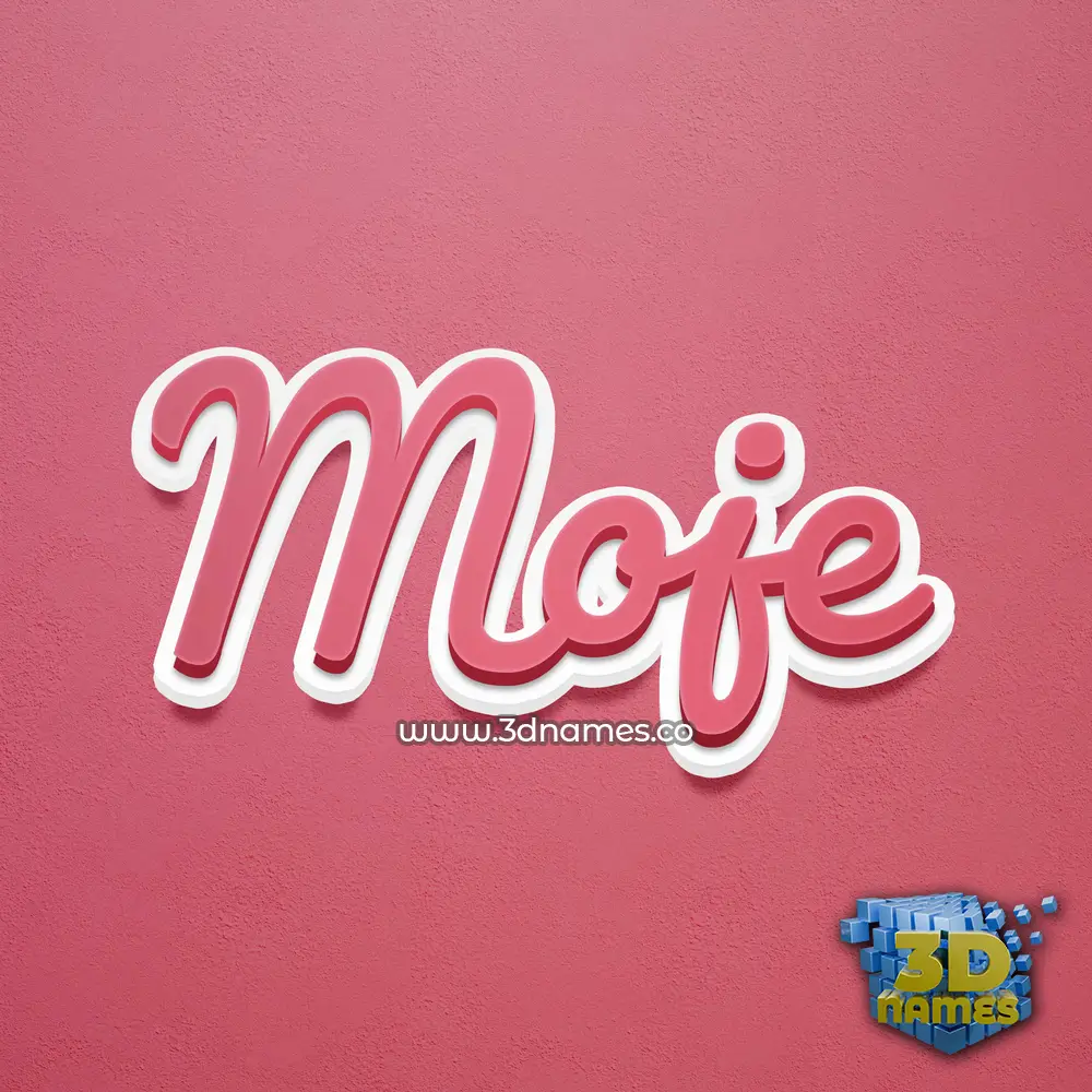 moje in Red Scribble style - 3D name wallpaper