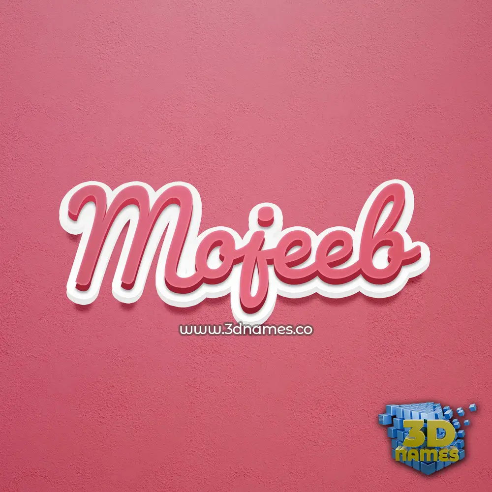 mojeeb in Red Scribble style - 3D name wallpaper