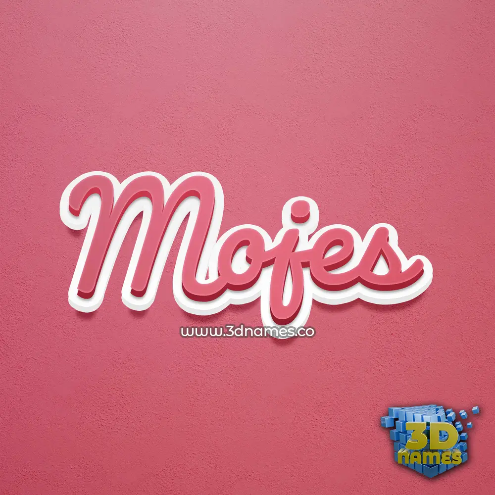 mojes in Red Scribble style - 3D name wallpaper