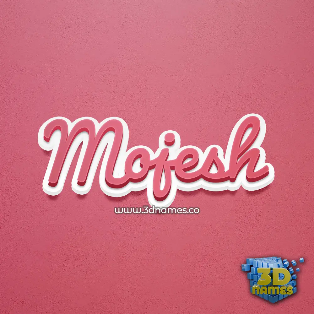 mojesh in Red Scribble style - 3D name wallpaper