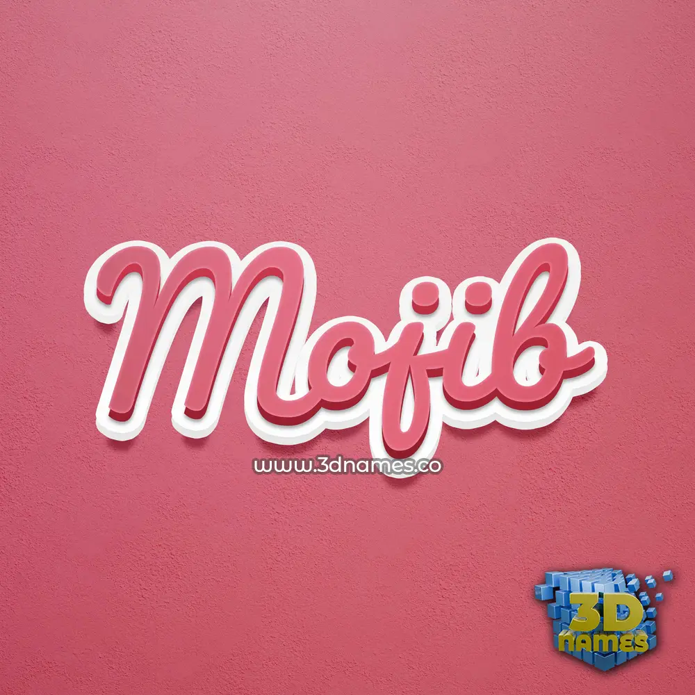 mojib in Red Scribble style - 3D name wallpaper