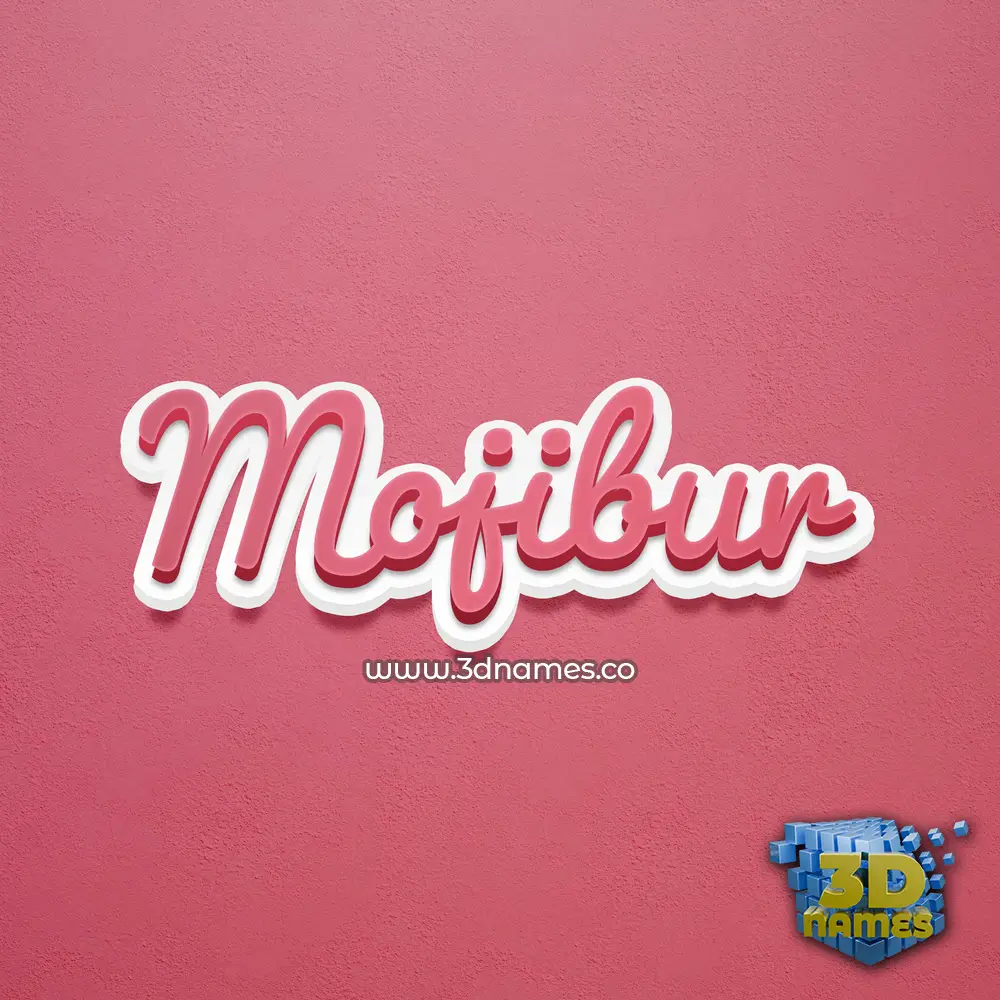 mojibur in Red Scribble style - 3D name wallpaper