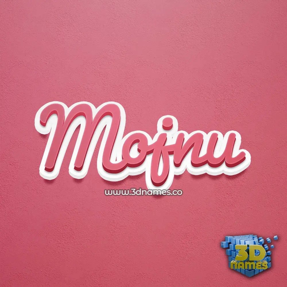 mojnu in Red Scribble style - 3D name wallpaper
