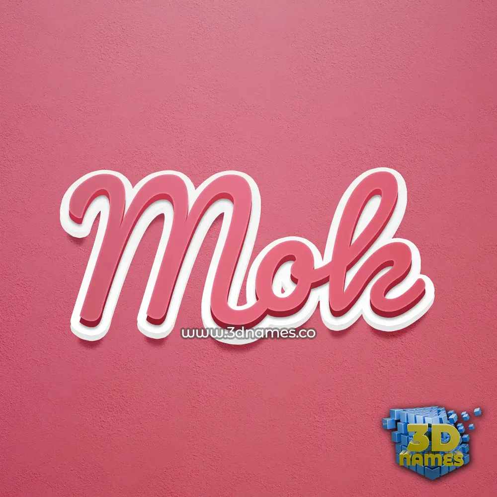 mok in Red Scribble style - 3D name wallpaper