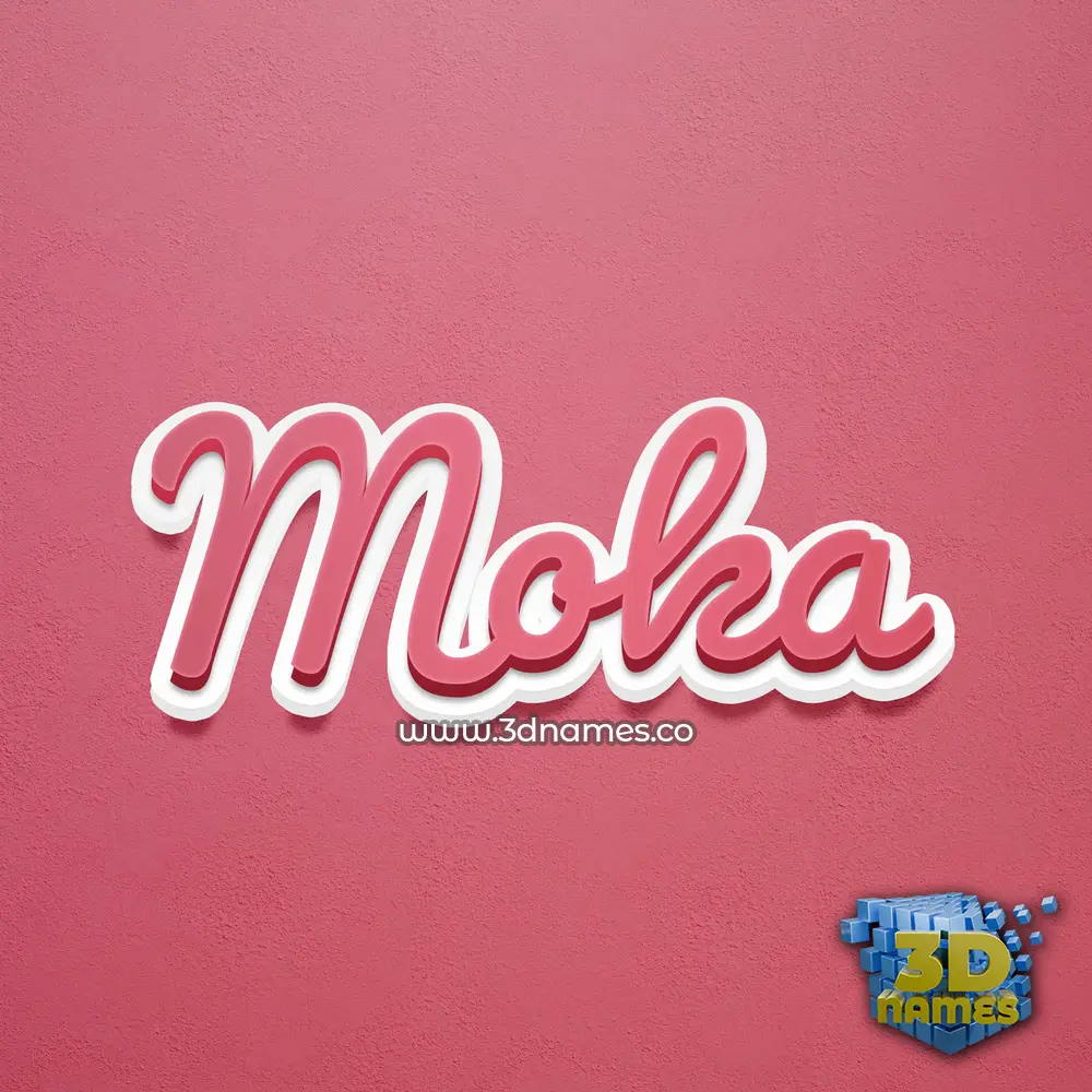 moka in Red Scribble style - 3D name wallpaper