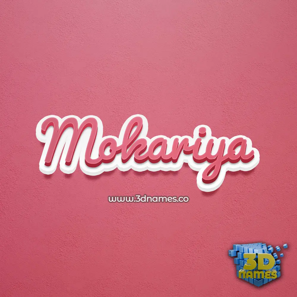 mokariya in Red Scribble style - 3D name wallpaper