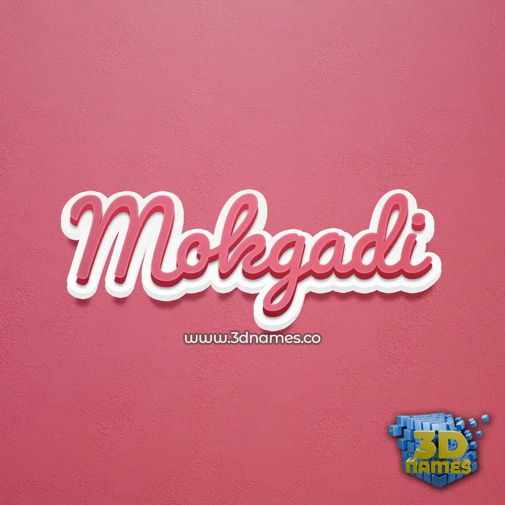 mokgadi in Red Scribble style - 3D name wallpaper