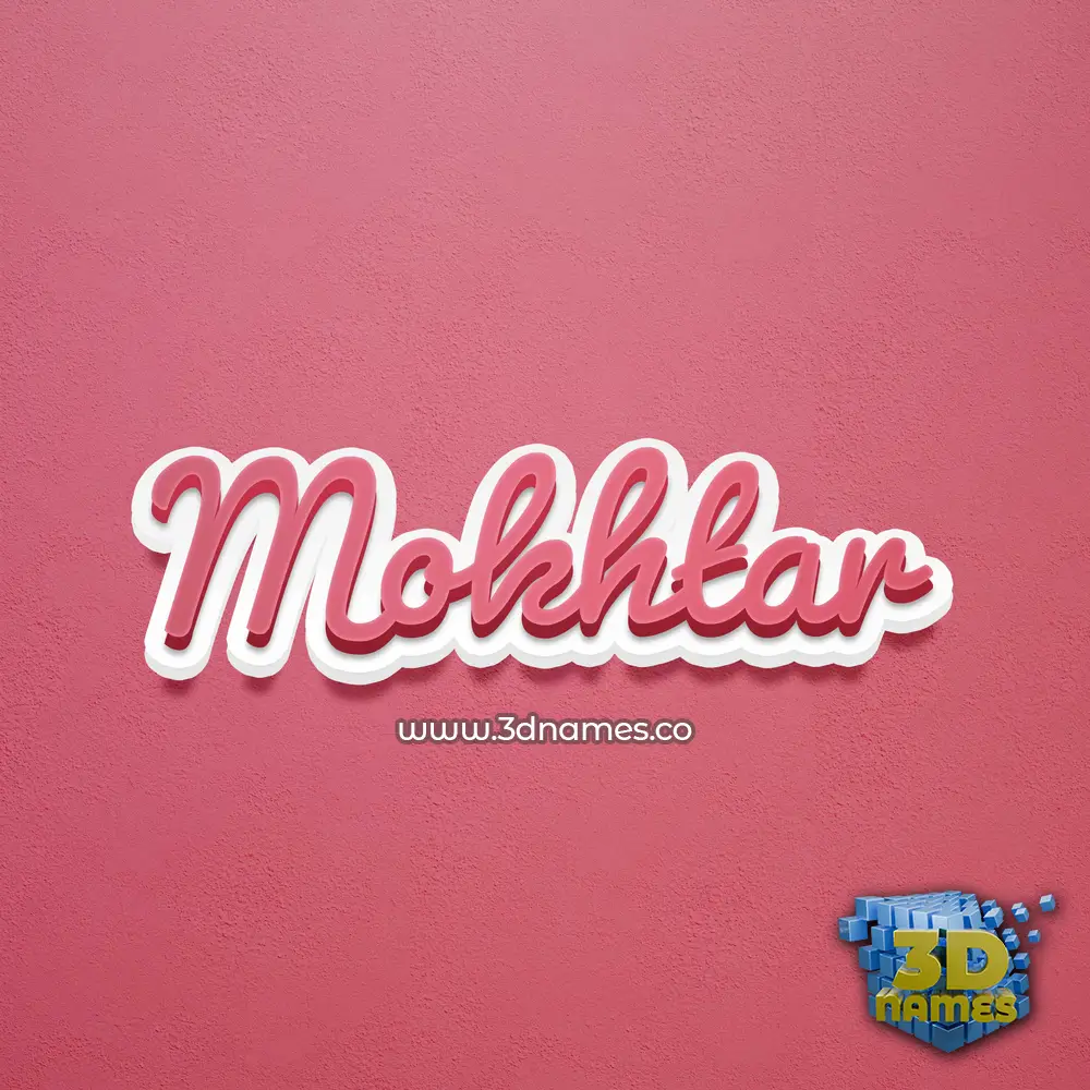 mokhtar in Red Scribble style - 3D name wallpaper