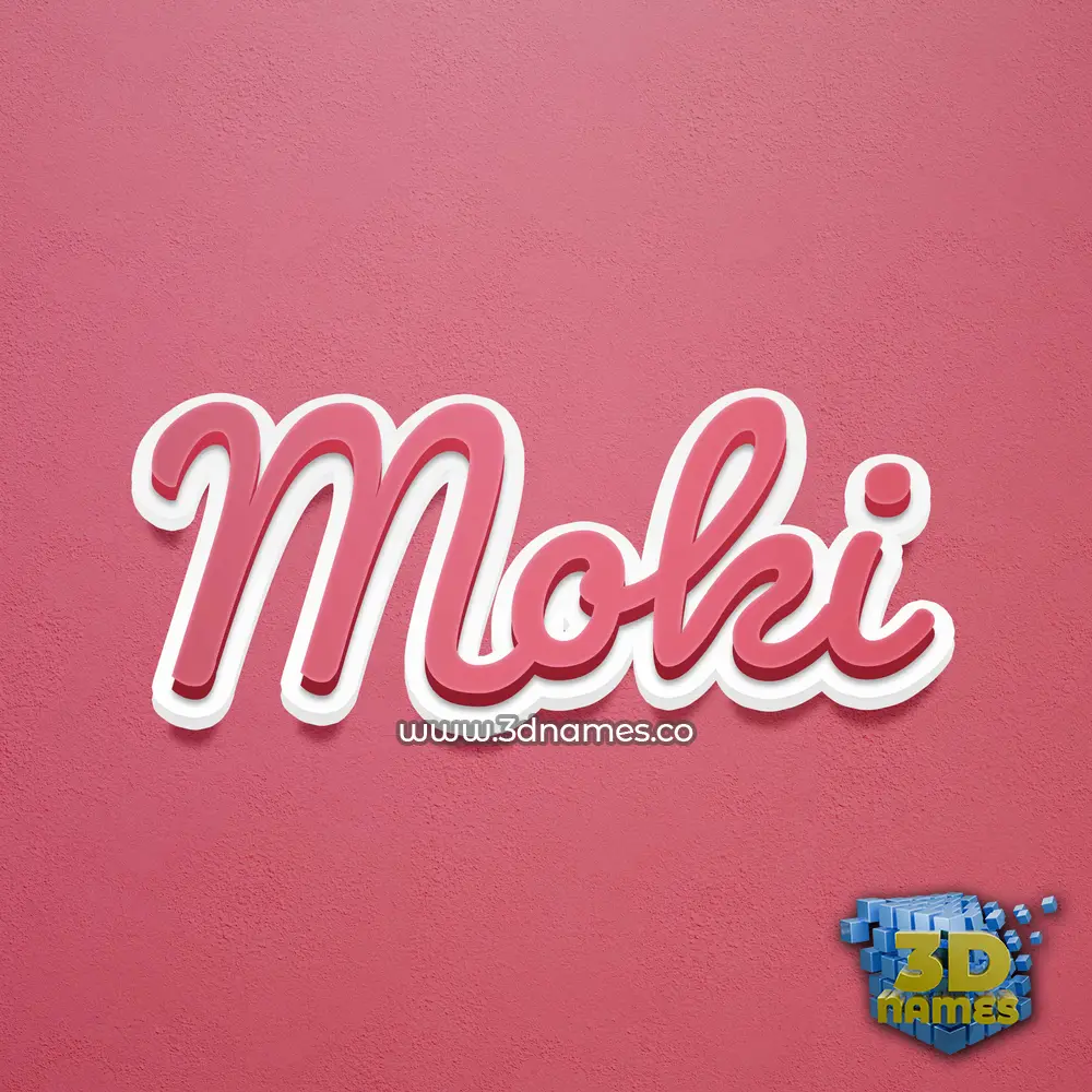 moki in Red Scribble style - 3D name wallpaper