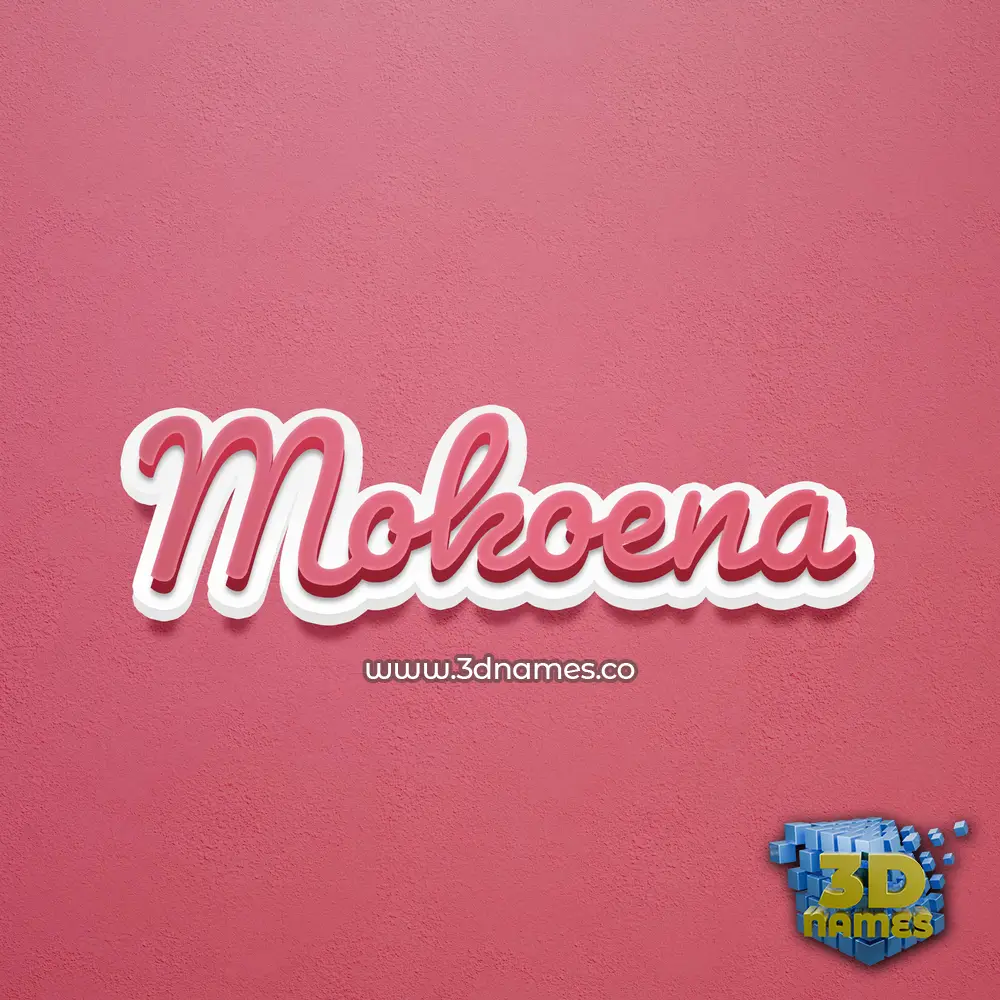 mokoena in Red Scribble style - 3D name wallpaper