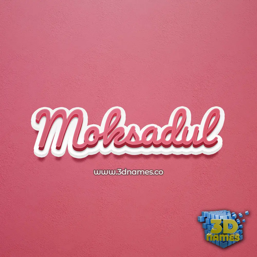 moksadul in Red Scribble style - 3D name wallpaper