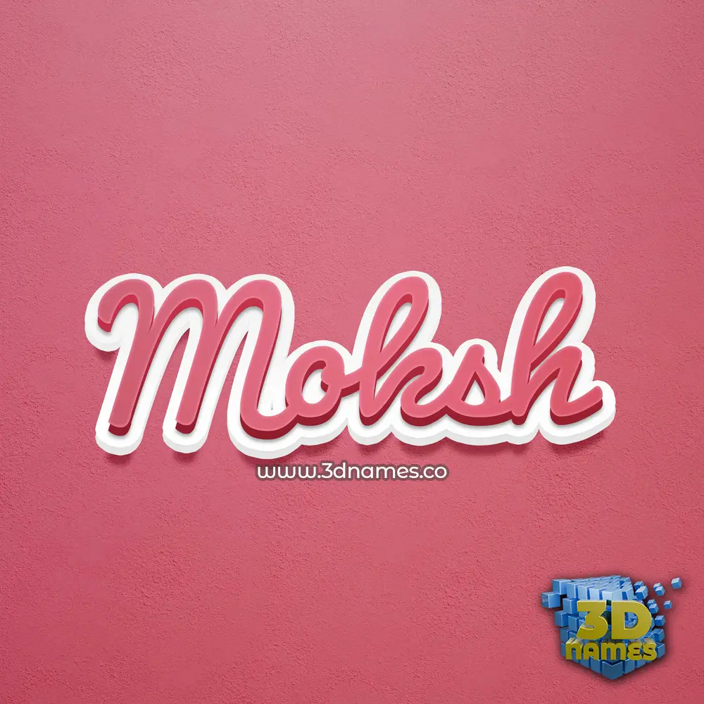 moksh in Red Scribble style - 3D name wallpaper