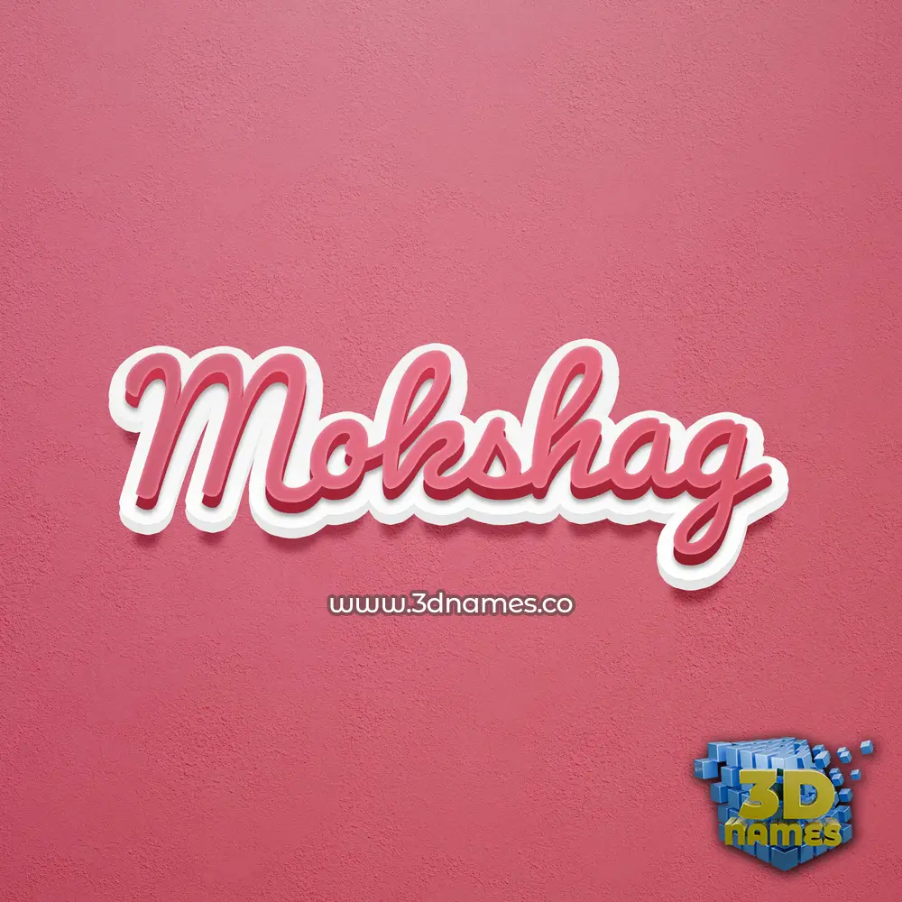 mokshag in Red Scribble style - 3D name wallpaper