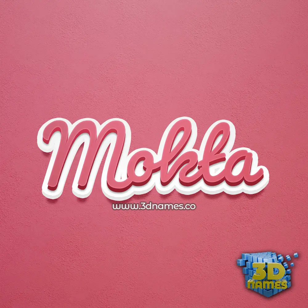 mokta in Red Scribble style - 3D name wallpaper
