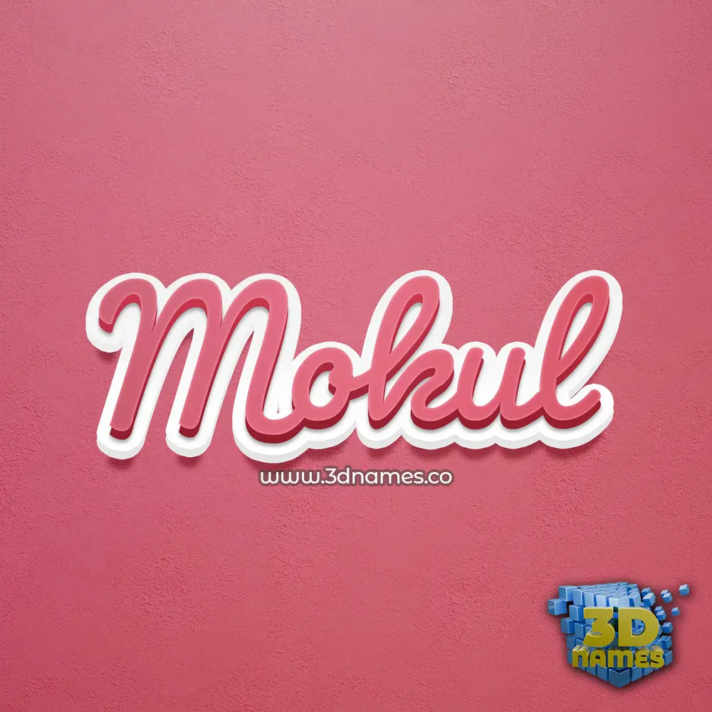 mokul in Red Scribble style - 3D name wallpaper