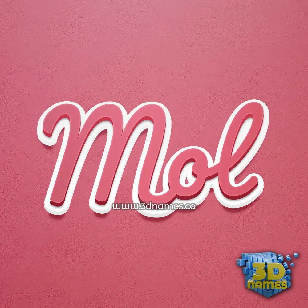 mol in Red Scribble style - 3D name wallpaper