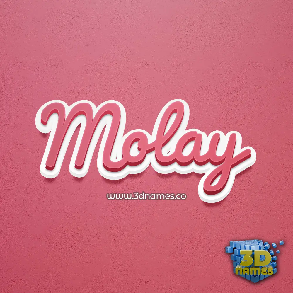 molay in Red Scribble style - 3D name wallpaper