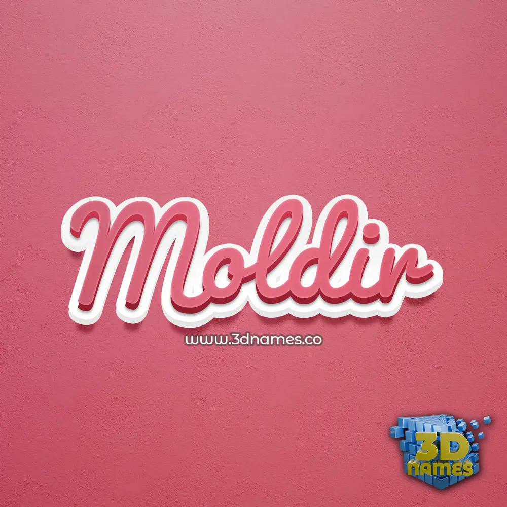 moldir in Red Scribble style - 3D name wallpaper