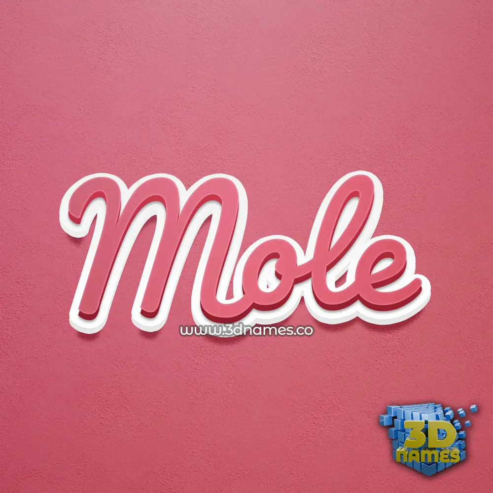 mole in Red Scribble style - 3D name wallpaper