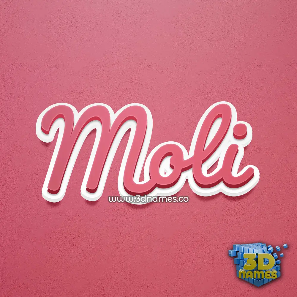 moli in Red Scribble style - 3D name wallpaper