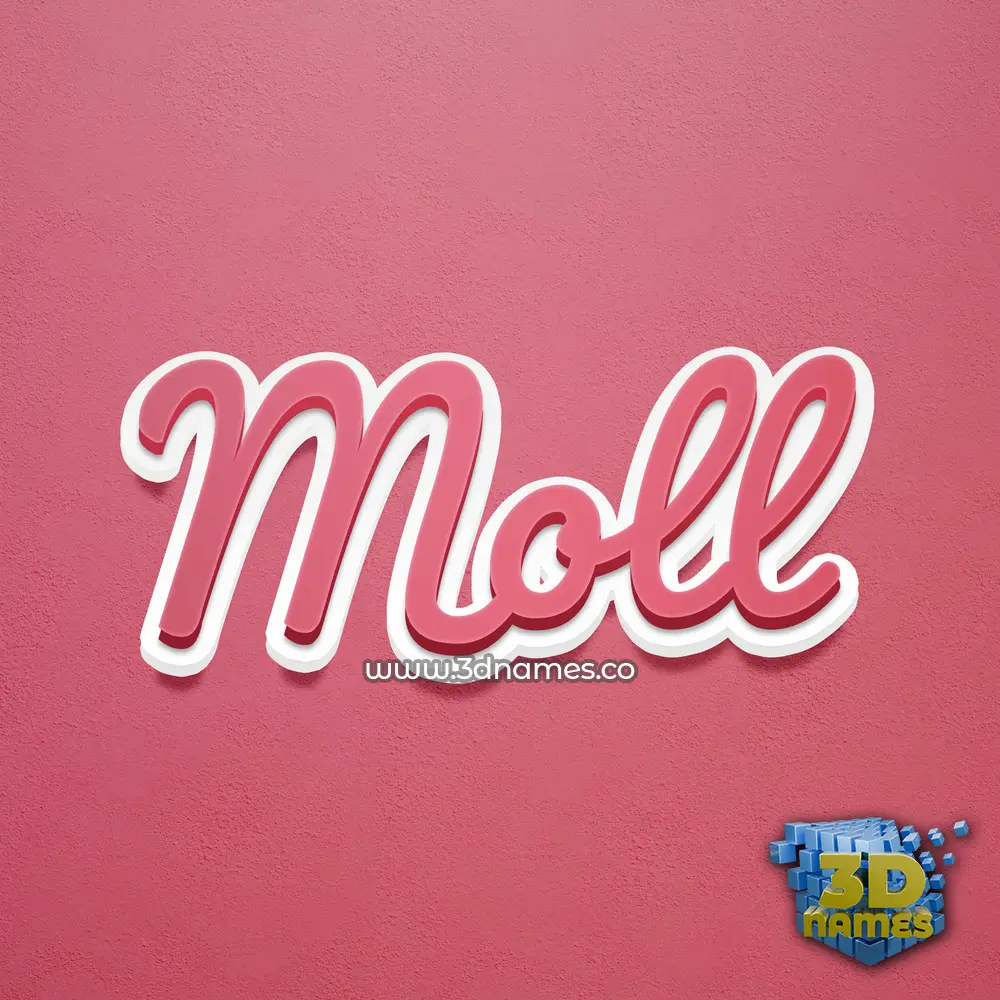 moll in Red Scribble style - 3D name wallpaper