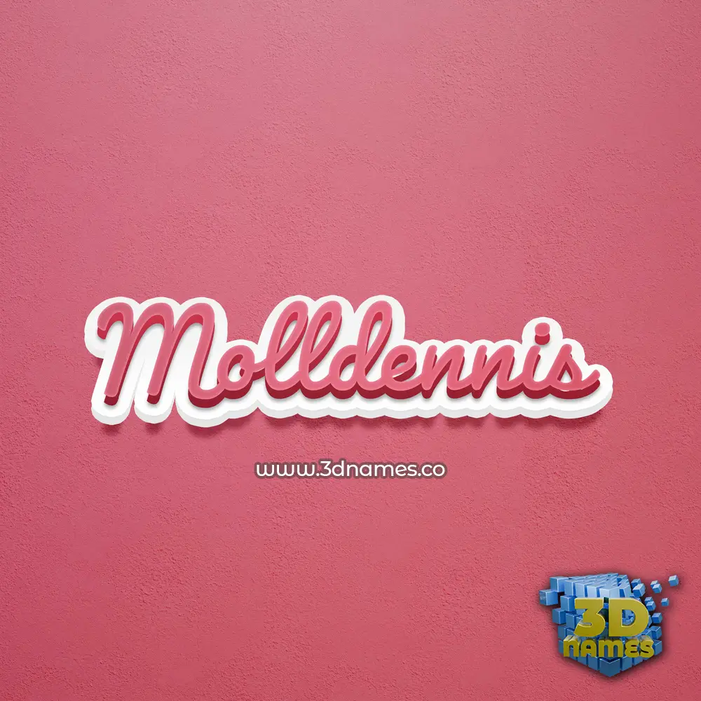 molldennis in Red Scribble style - 3D name wallpaper