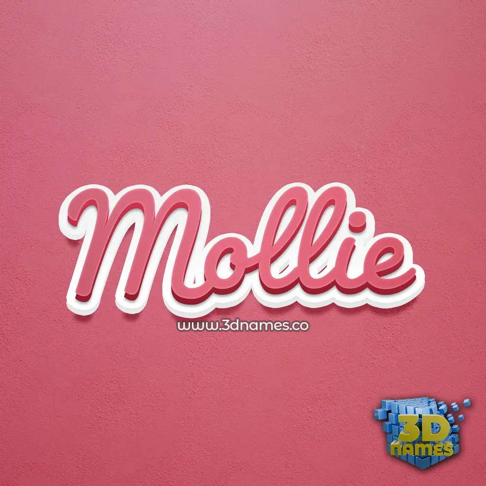 mollie in Red Scribble style - 3D name wallpaper