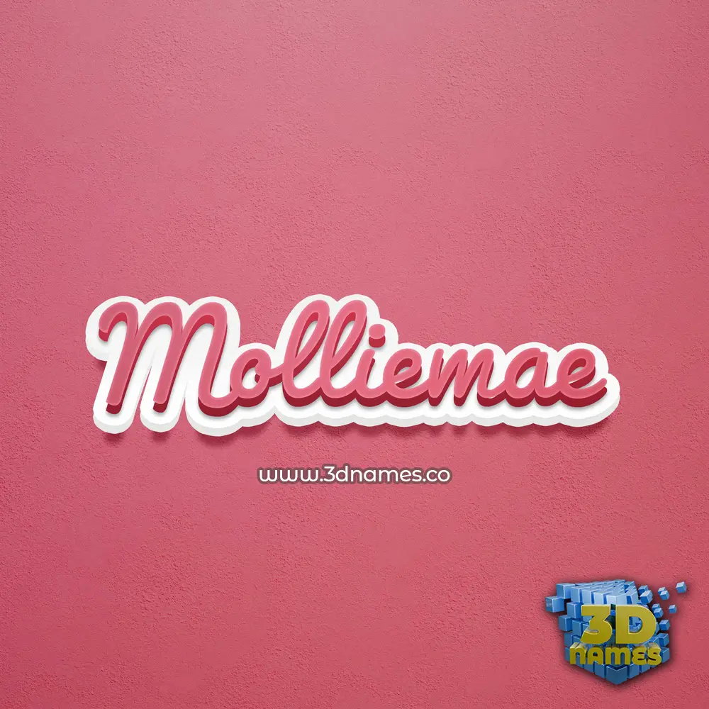 molliemae in Red Scribble style - 3D name wallpaper