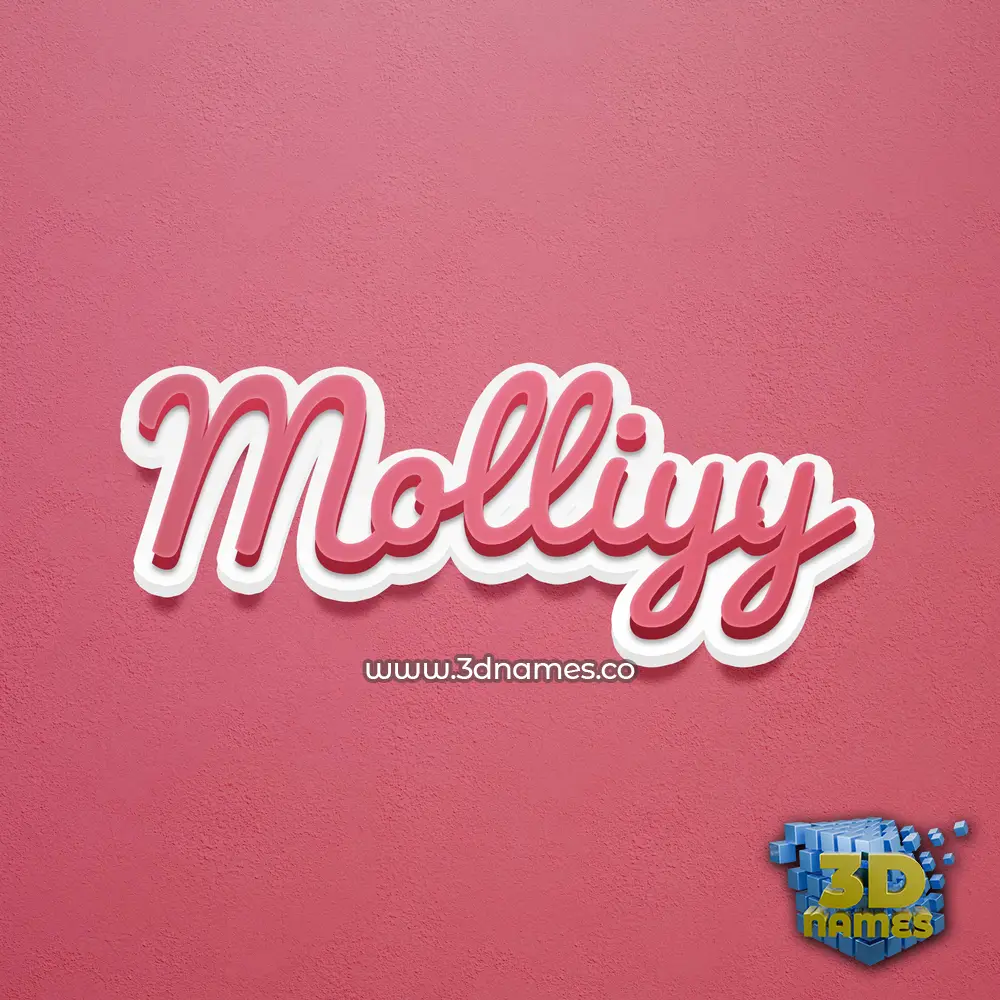 molliyy in Red Scribble style - 3D name wallpaper