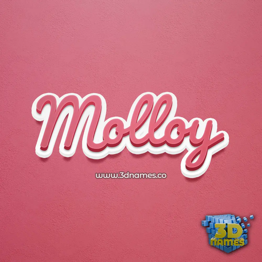 molloy in Red Scribble style - 3D name wallpaper