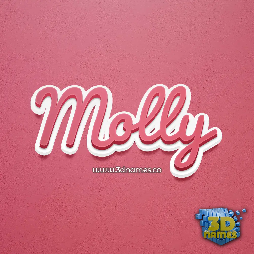 molly in Red Scribble style - 3D name wallpaper