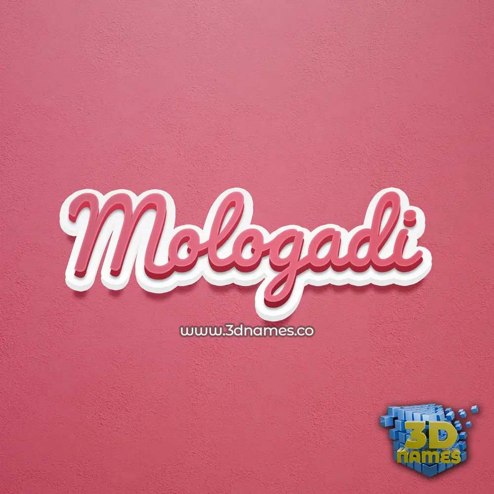 mologadi in Red Scribble style - 3D name wallpaper