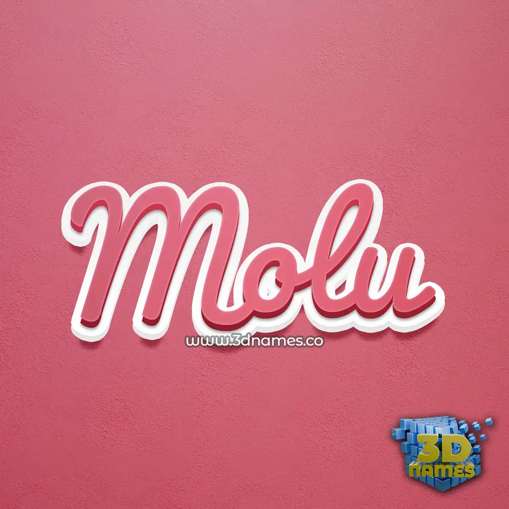 molu in Red Scribble style - 3D name wallpaper