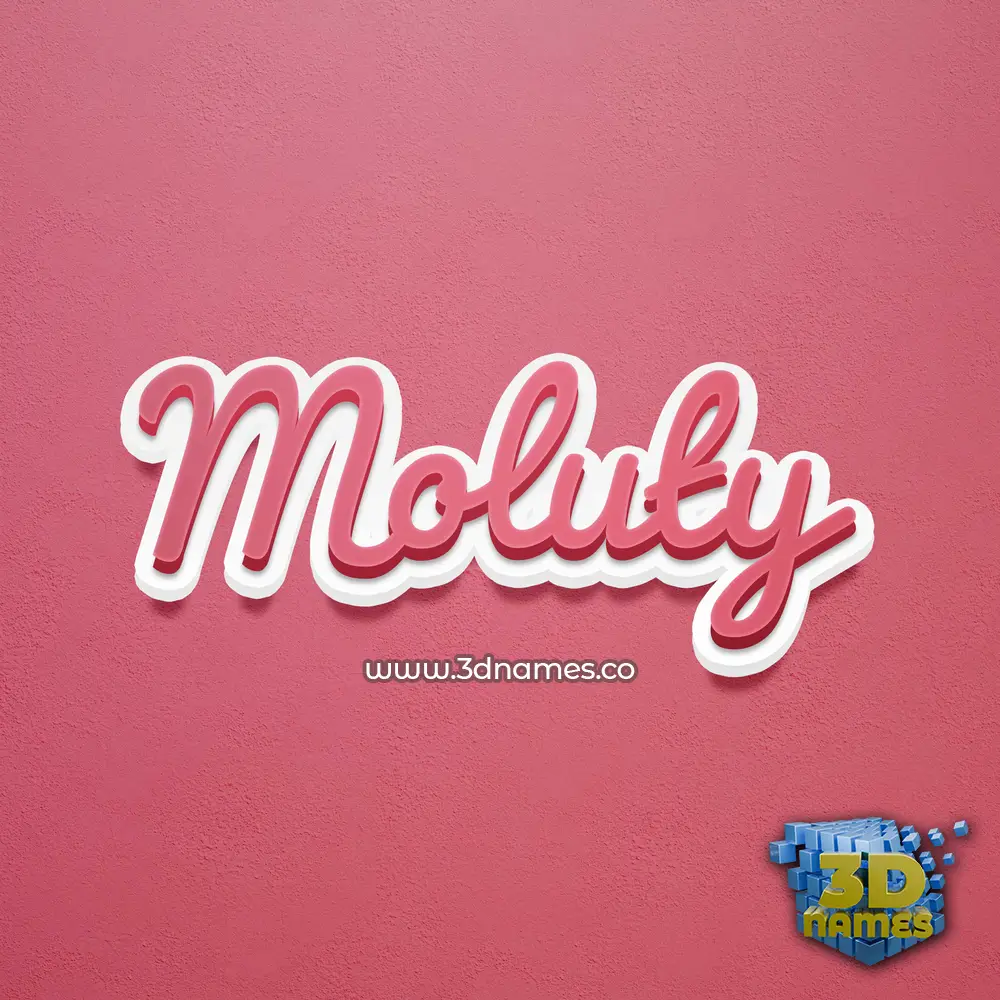 moluty in Red Scribble style - 3D name wallpaper