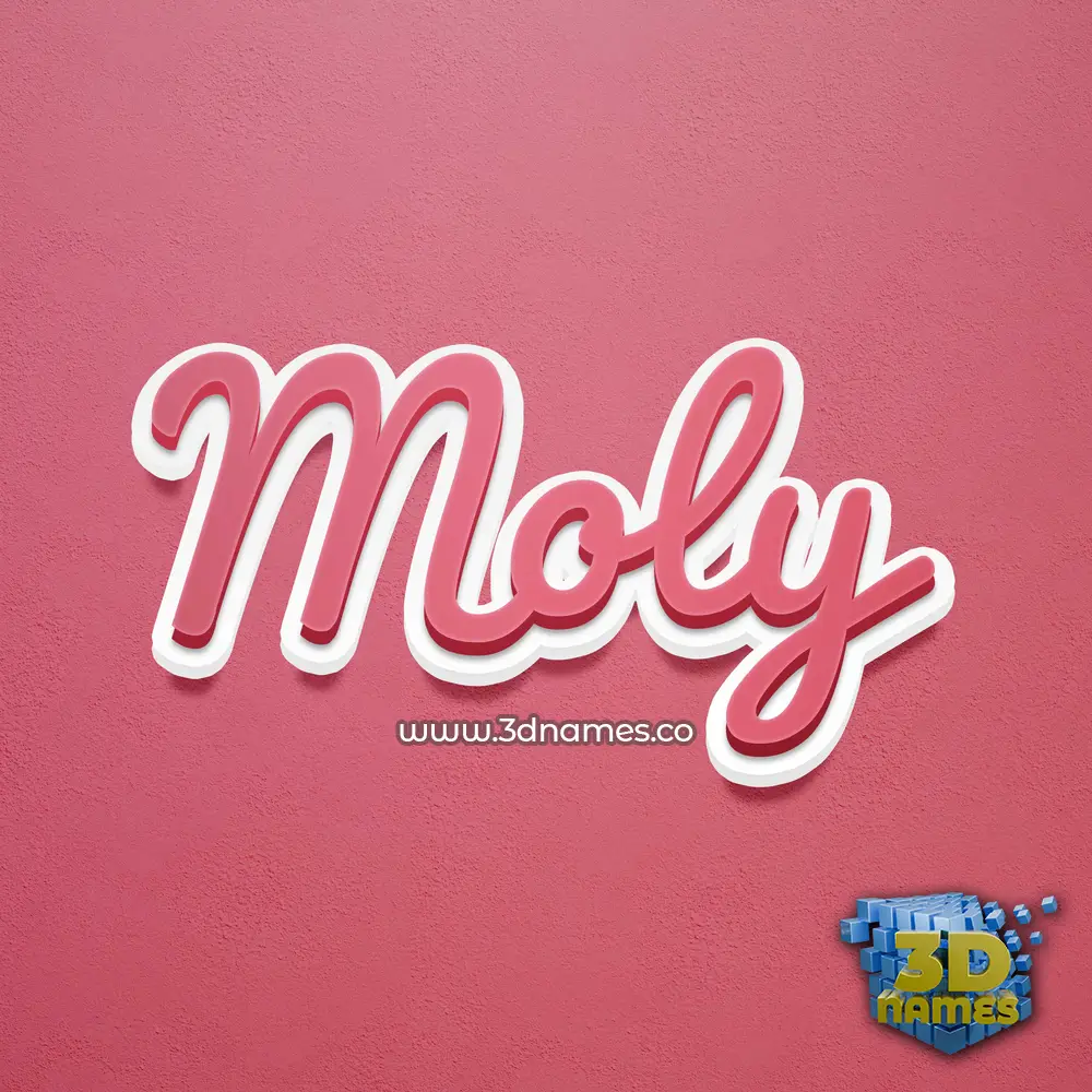 moly in Red Scribble style - 3D name wallpaper