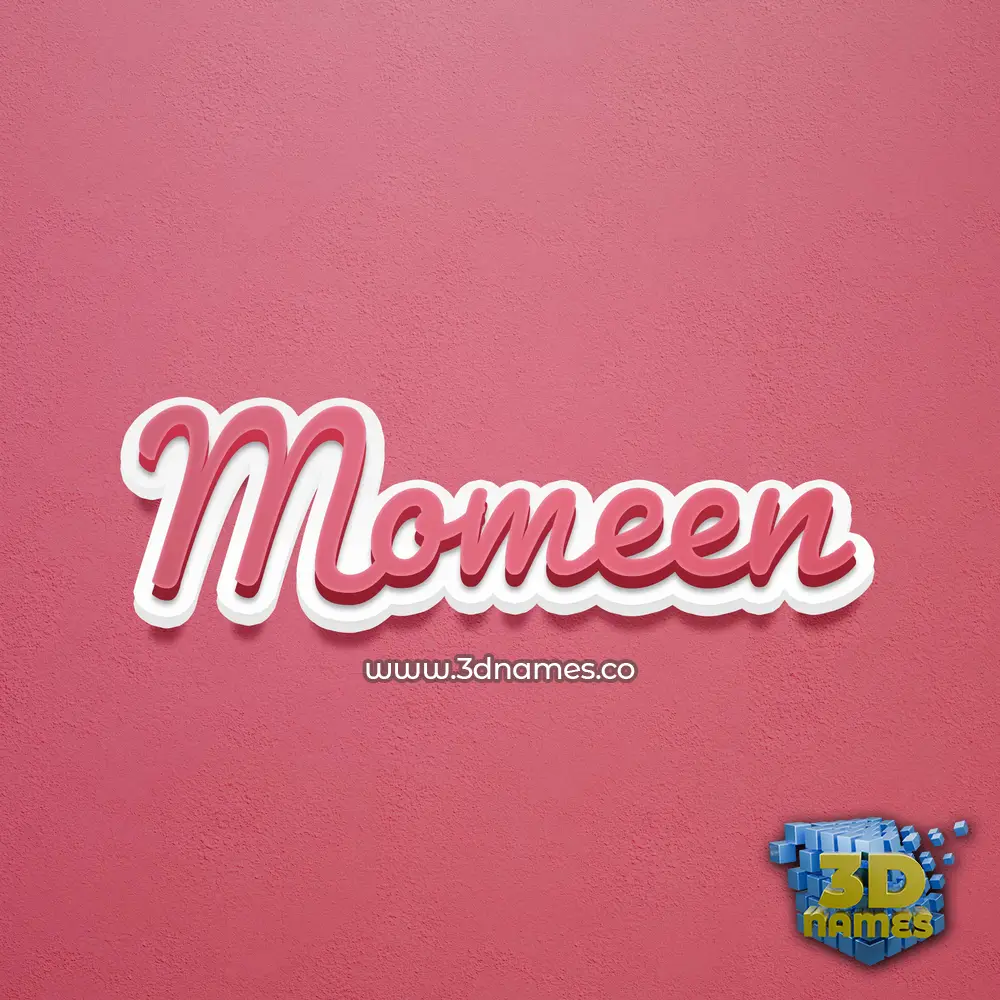 momeen in Red Scribble style - 3D name wallpaper