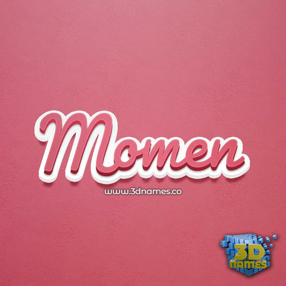 momen in Red Scribble style - 3D name wallpaper