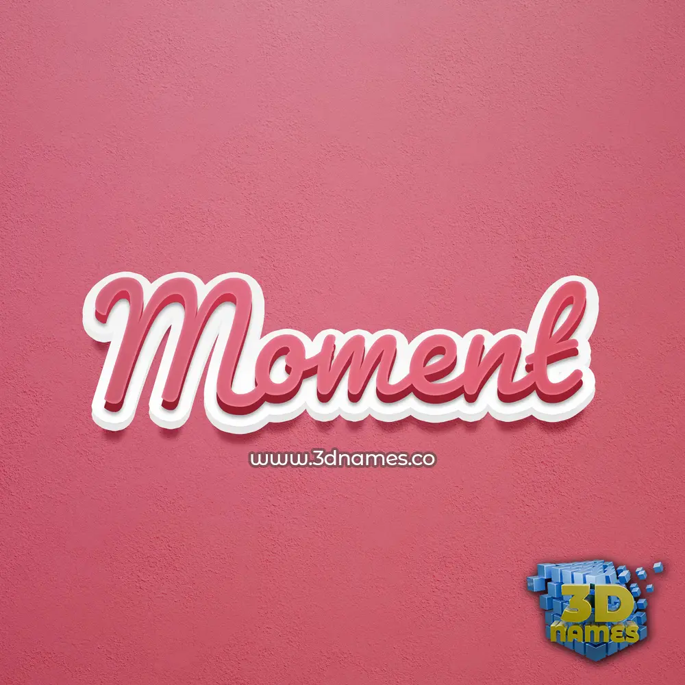 moment in Red Scribble style - 3D name wallpaper