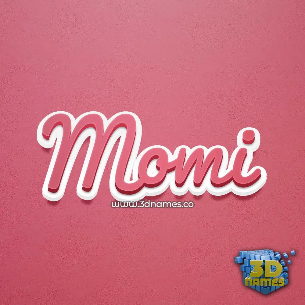 momi in Red Scribble style - 3D name wallpaper
