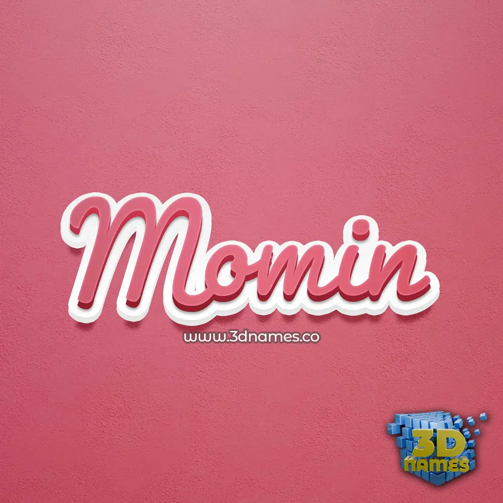 momin in Red Scribble style - 3D name wallpaper