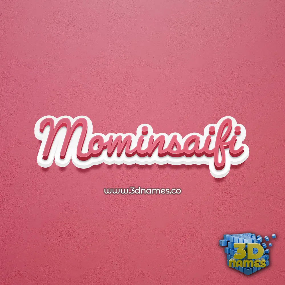 mominsaifi in Red Scribble style - 3D name wallpaper