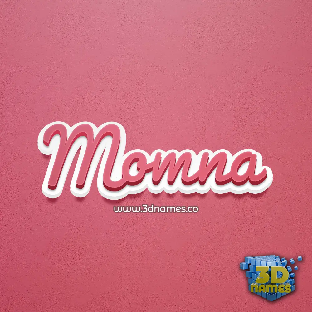 momna in Red Scribble style - 3D name wallpaper