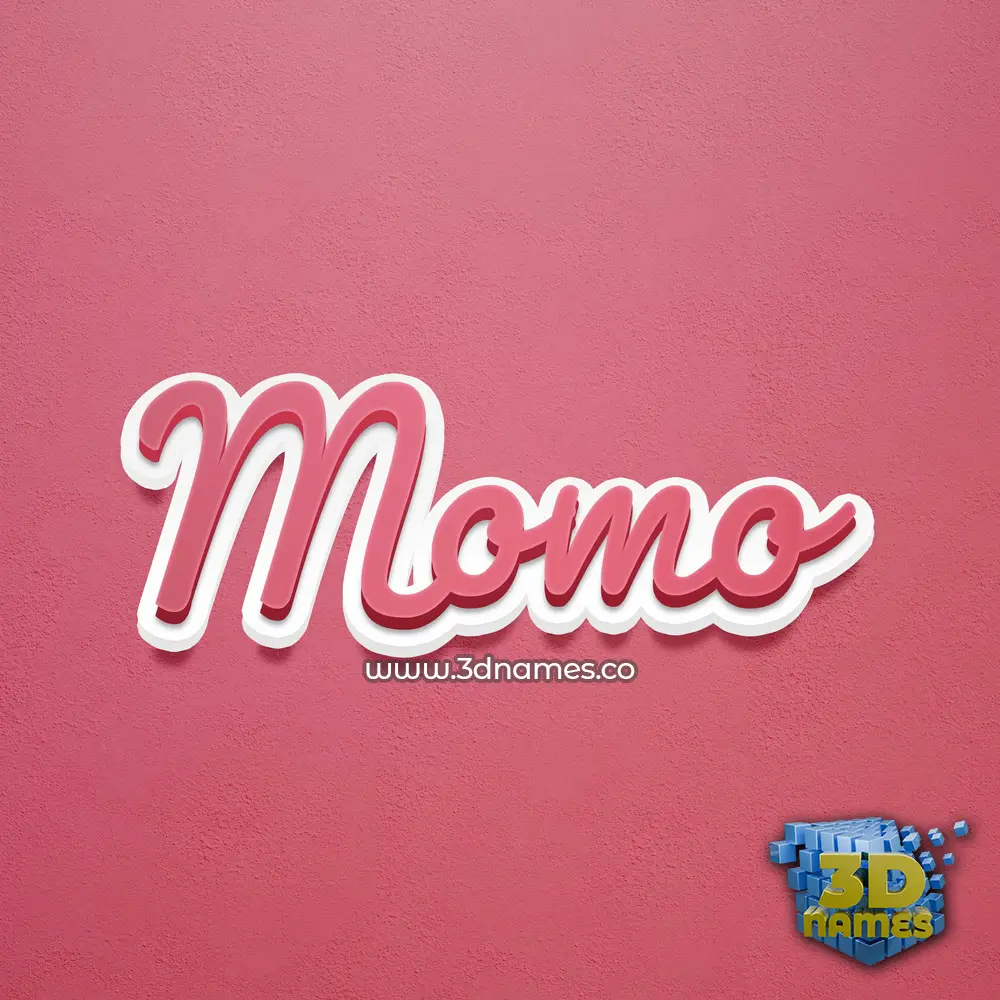 momo in Red Scribble style - 3D name wallpaper