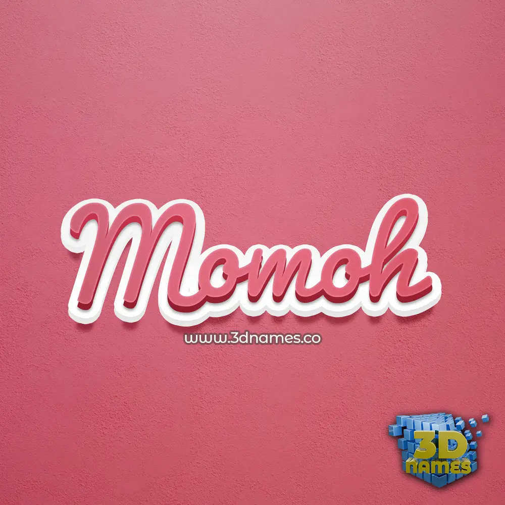 momoh in Red Scribble style - 3D name wallpaper