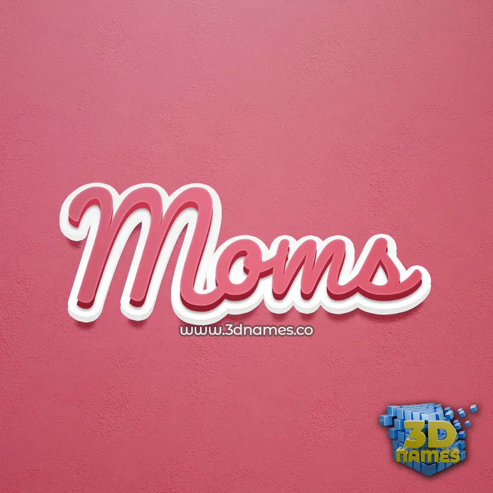 moms in Red Scribble style - 3D name wallpaper