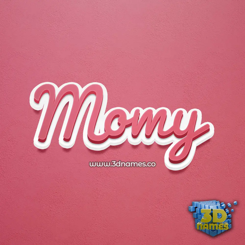 momy in Red Scribble style - 3D name wallpaper